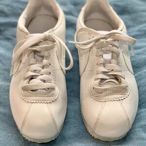 White Leather Nike Cortez